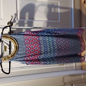 FRANCESCAS, Multiple color, Shift dress with gold beading at neckline SIZE LARGE